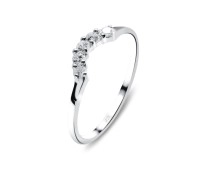 Curve CZ Silver Ring NSR-3364